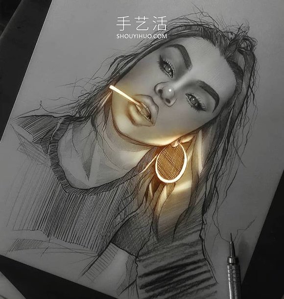 看起來像被熒光燈照亮的創(chuàng)意鉛筆畫DIY -  itrip.net.cn
