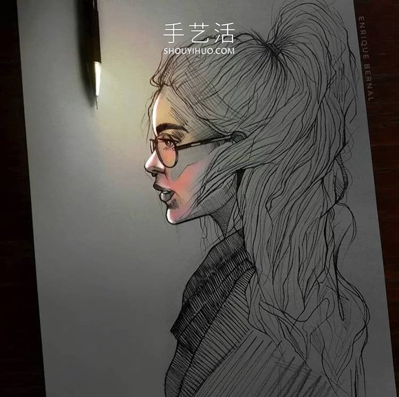 看起來像被熒光燈照亮的創(chuàng)意鉛筆畫DIY -  itrip.net.cn