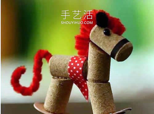 紅酒瓶塞手工制作迷你木馬玩具的做法教程 -  itrip.net.cn