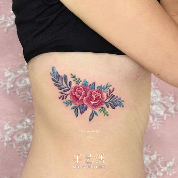 太驚艷！墨西哥紋身師“縫”出彩色花卉紋身 -  itrip.net.cn