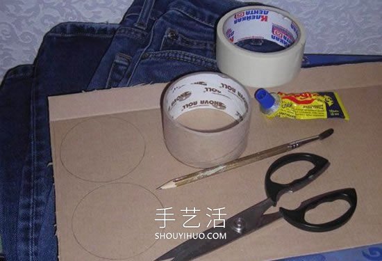 舊牛仔褲和膠帶紙筒手工制作首飾收納盒 -  itrip.net.cn