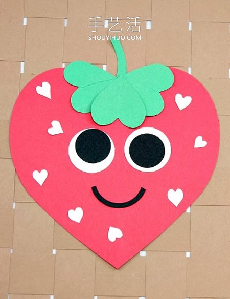 幼兒園手工制作愛心草莓粘貼畫的做法教程 -  itrip.net.cn