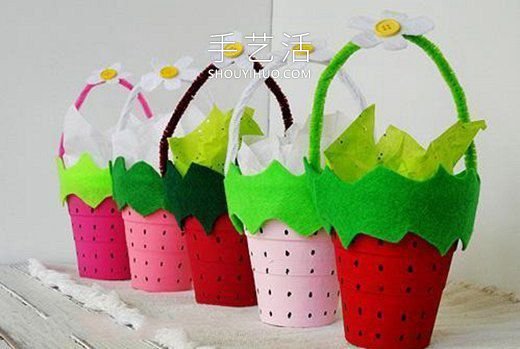 幼兒園手工制作一次性紙杯花籃的做法教程 -  itrip.net.cn
