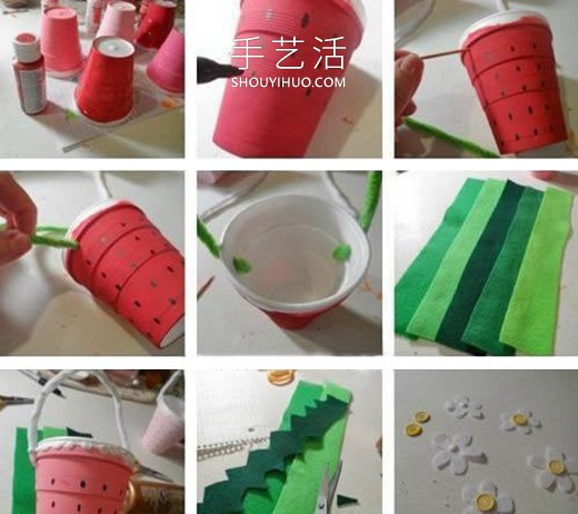 幼兒園手工制作一次性紙杯花籃的做法教程 -  itrip.net.cn