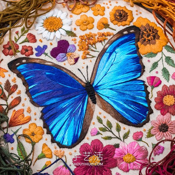 栩栩如生的手工蝴蝶、飛蛾刺繡作品圖片！ -  itrip.net.cn