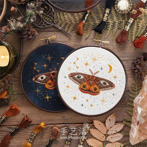 栩栩如生的手工蝴蝶、飛蛾刺繡作品圖片！ -  itrip.net.cn