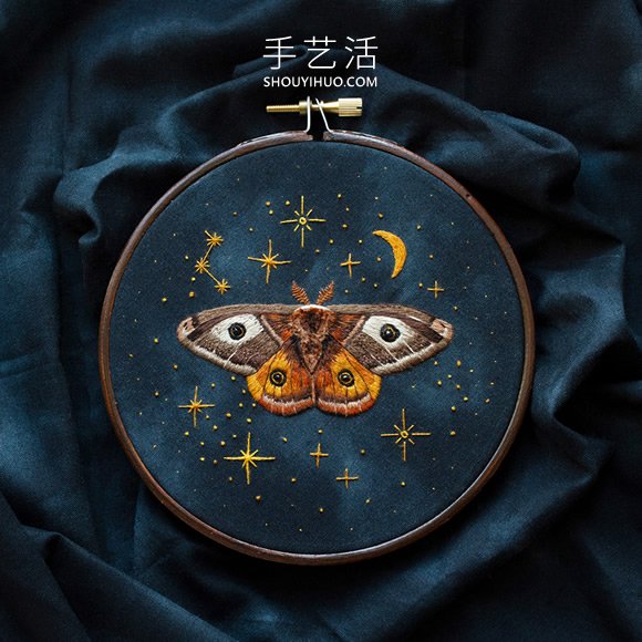 栩栩如生的手工蝴蝶、飛蛾刺繡作品圖片！ -  itrip.net.cn