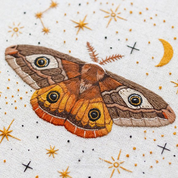 栩栩如生的手工蝴蝶、飛蛾刺繡作品圖片！ -  itrip.net.cn