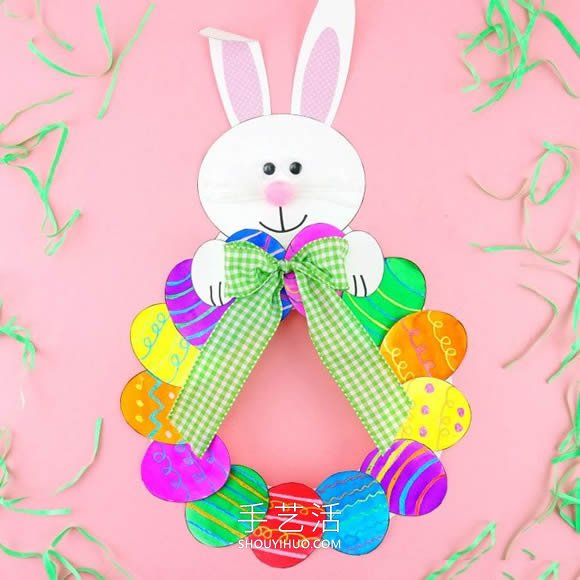 幼兒園手工制作紙盤復(fù)活節(jié)彩蛋花環(huán)的做法 -  itrip.net.cn