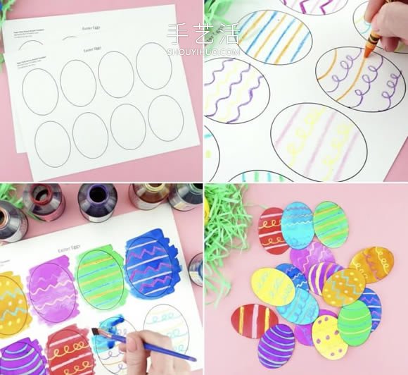 幼兒園手工制作紙盤復(fù)活節(jié)彩蛋花環(huán)的做法 -  itrip.net.cn