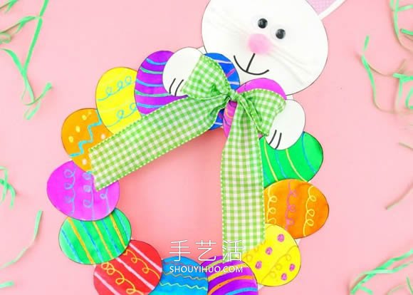 幼兒園手工制作紙盤復(fù)活節(jié)彩蛋花環(huán)的做法 -  itrip.net.cn