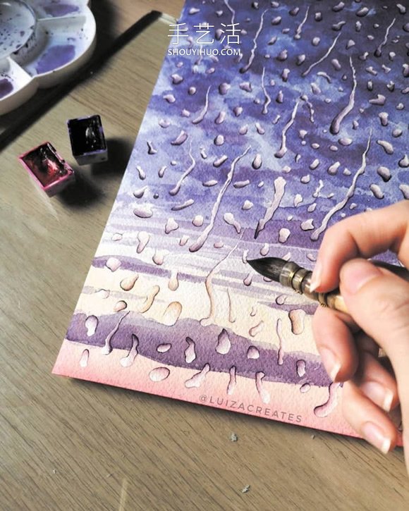 雨打窗戶！逼真水彩畫讓雨滴與自然景觀相融 -  itrip.net.cn