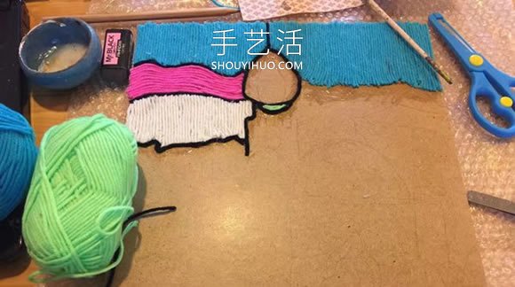 簡單又好看的城堡毛線貼畫制作步驟 -  itrip.net.cn