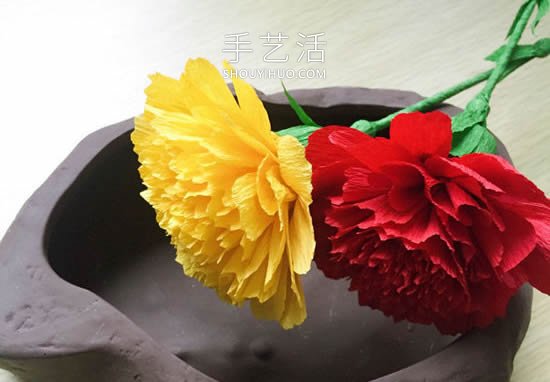 康乃馨皺紋紙花的手工制作方法圖解教程 -  itrip.net.cn