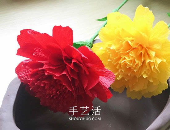 康乃馨皺紋紙花的手工制作方法圖解教程 -  itrip.net.cn