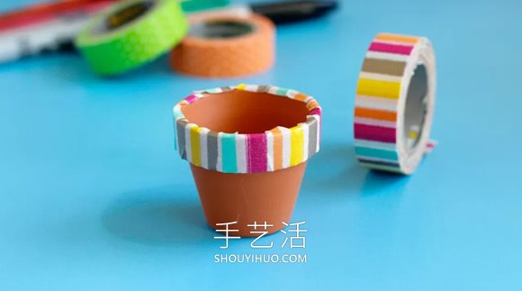 可愛迷你花盆怎么做，看看紙膠帶創(chuàng)意用法！ -  itrip.net.cn