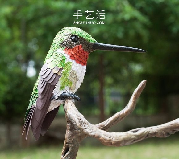 看起來像照片的逼真紙鳥雕塑作品 -  itrip.net.cn