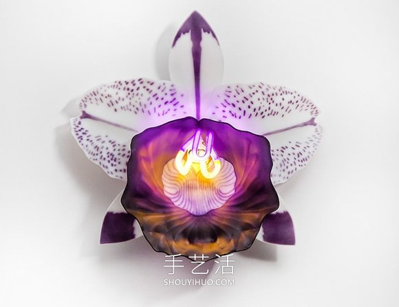 由玻璃制成的發(fā)光蘭花雕塑藝術(shù)品 -  itrip.net.cn