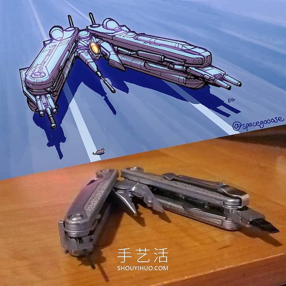 日常家用物品重構(gòu)！壯觀的太空飛船圖紙設(shè)計 -  itrip.net.cn