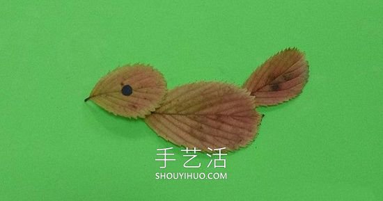 樹葉貼麻雀的制作方法圖片教程 -  itrip.net.cn