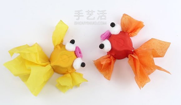 簡單的雞蛋托金魚手工制作圖片 -  itrip.net.cn