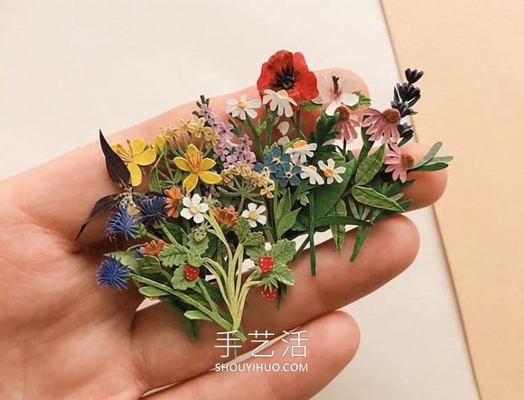 俄羅斯Tania Lissova迷人的手工剪紙花束作品 -  itrip.net.cn
