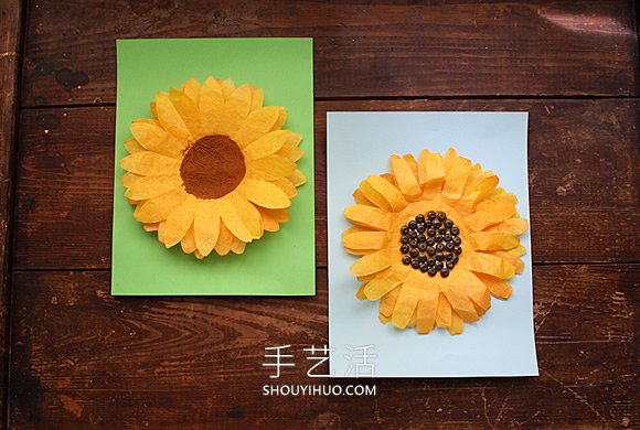 幼兒園手工制作咖啡濾紙向日葵花 -  itrip.net.cn