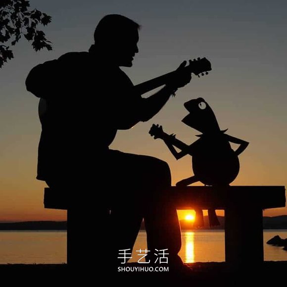他將硬紙板放置夕陽下，拍攝栩栩如生創(chuàng)意照 -  itrip.net.cn