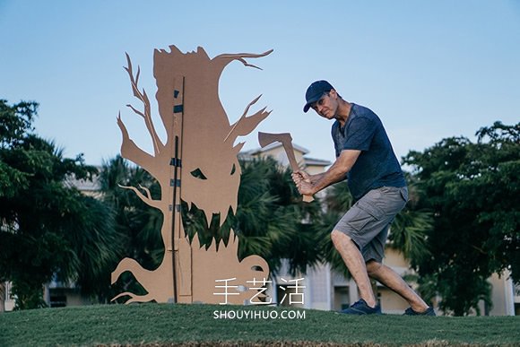 他將硬紙板放置夕陽下，拍攝栩栩如生創(chuàng)意照 -  itrip.net.cn