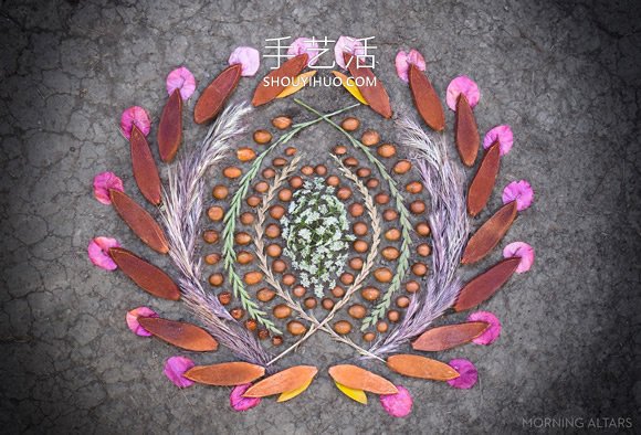 藝術(shù)家用大自然材料DIY美麗“晨壇”拼畫 -  itrip.net.cn