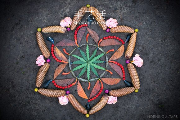 藝術(shù)家用大自然材料DIY美麗“晨壇”拼畫 -  itrip.net.cn