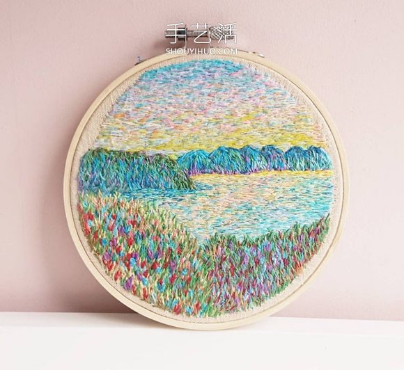 基于印象派繪畫的精美手工刺繡設計作品 -  itrip.net.cn