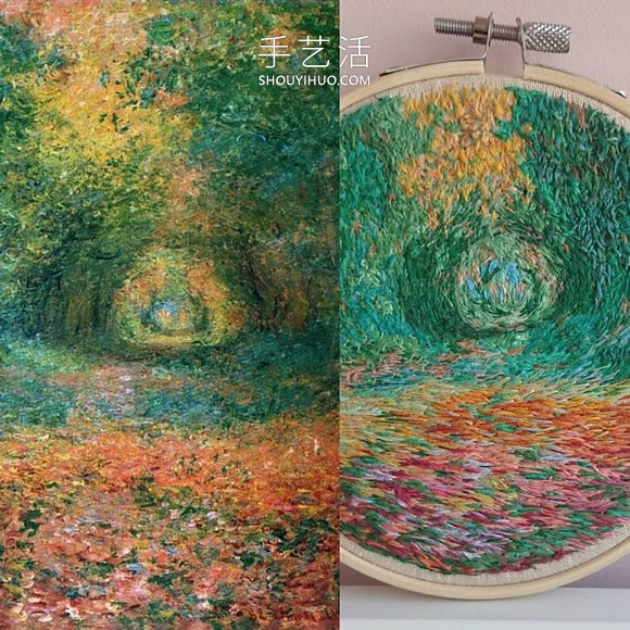 基于印象派繪畫的精美手工刺繡設計作品 -  itrip.net.cn