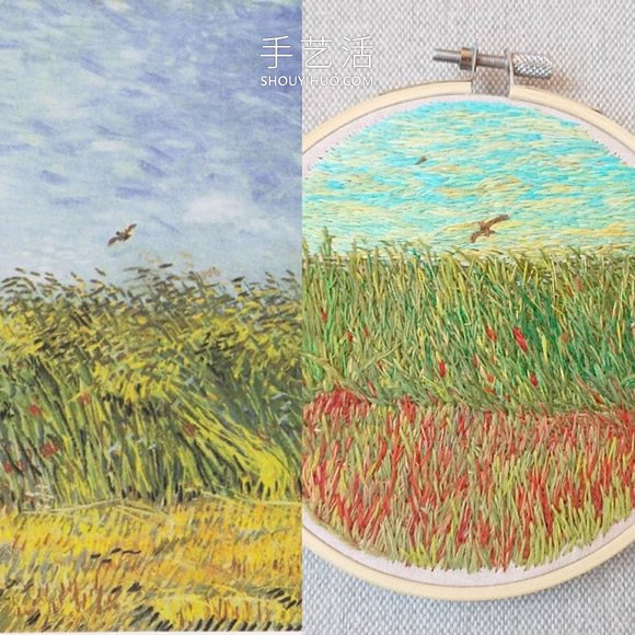 基于印象派繪畫的精美手工刺繡設計作品 -  itrip.net.cn
