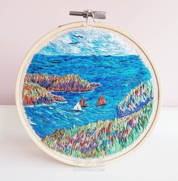 基于印象派繪畫的精美手工刺繡設計作品 -  itrip.net.cn