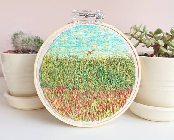基于印象派繪畫的精美手工刺繡設計作品 -  itrip.net.cn