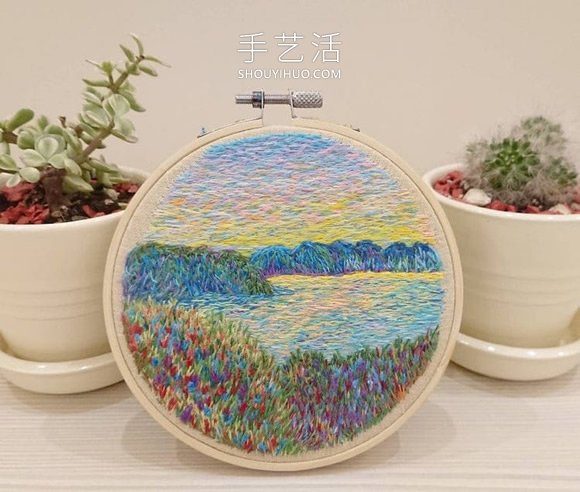 基于印象派繪畫的精美手工刺繡設計作品 -  itrip.net.cn