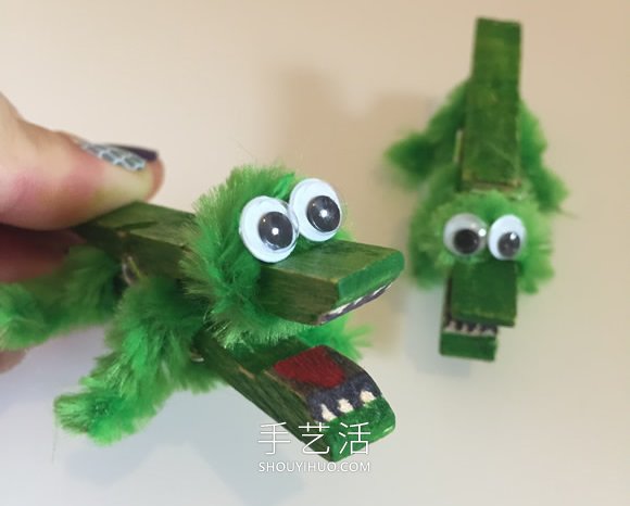 木夾子鱷魚手工制作教程超簡單 -  itrip.net.cn