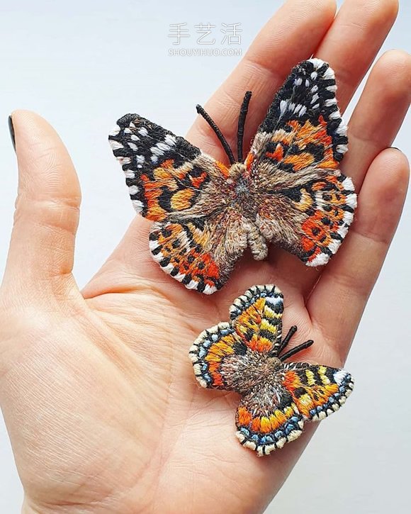 逼真刺繡胸針，看起來像真正的蝴蝶停在身上 -  itrip.net.cn