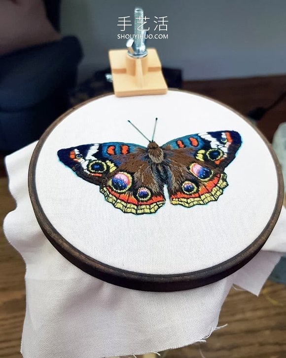 逼真刺繡胸針，看起來像真正的蝴蝶停在身上 -  itrip.net.cn