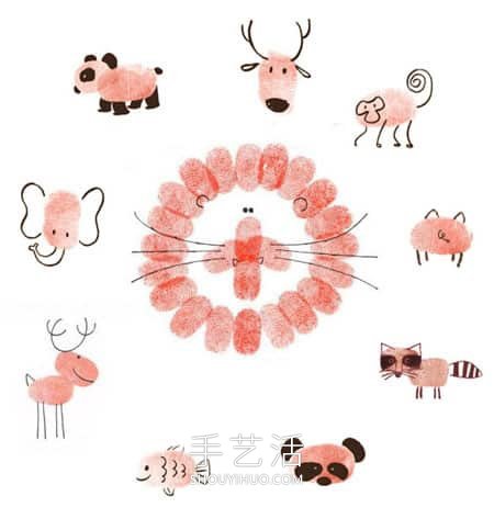 指紋畫(huà)作品圖片大全兒童簡(jiǎn)單 -  itrip.net.cn