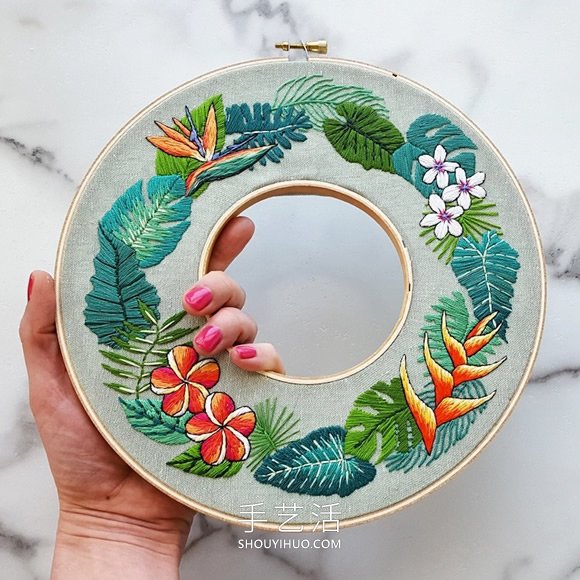 帶有美麗植物插圖的“花環(huán)”刺繡作品欣賞 -  itrip.net.cn