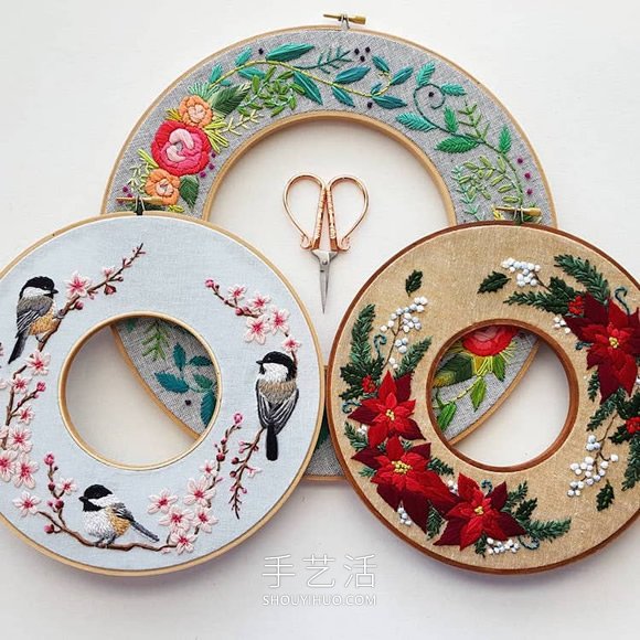帶有美麗植物插圖的“花環(huán)”刺繡作品欣賞 -  itrip.net.cn