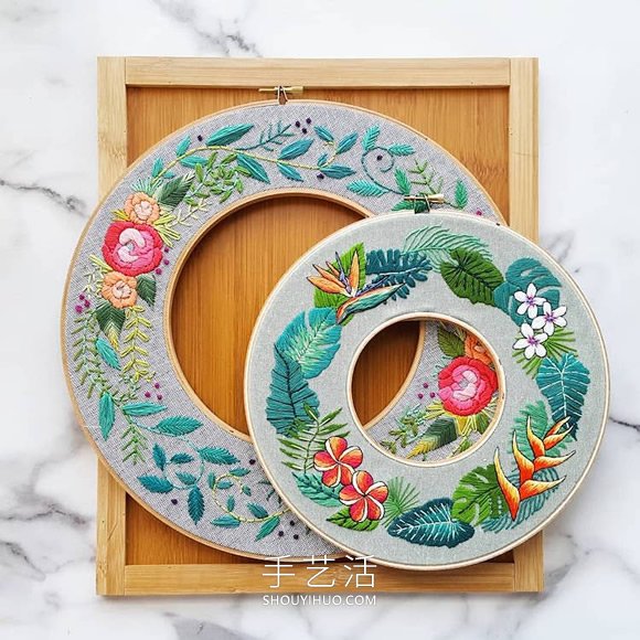 帶有美麗植物插圖的“花環(huán)”刺繡作品欣賞 -  itrip.net.cn