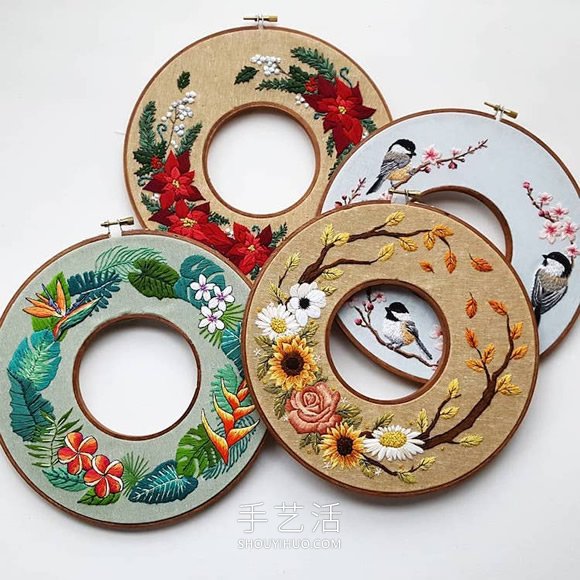帶有美麗植物插圖的“花環(huán)”刺繡作品欣賞 -  itrip.net.cn