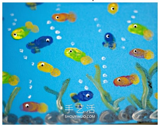 幼兒指紋魚水族館的畫法教程 -  itrip.net.cn