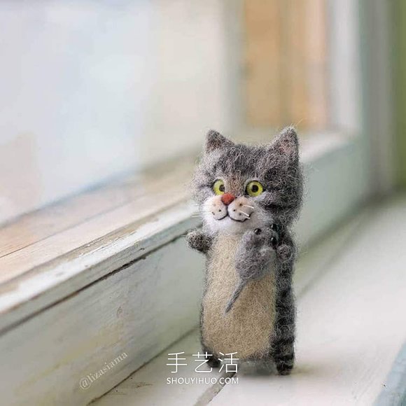 令人難以置信的可愛羊毛氈貓！超逼真的收藏品 -  itrip.net.cn