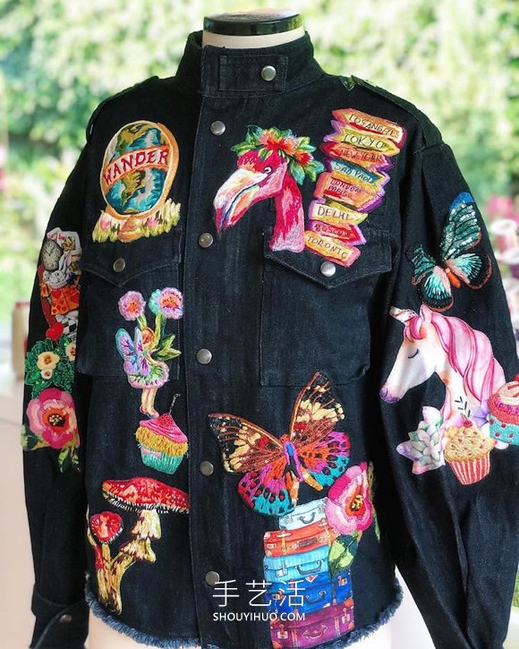 拉丁美洲刺繡藝術(shù)家的手工刺繡牛仔夾克 -  itrip.net.cn