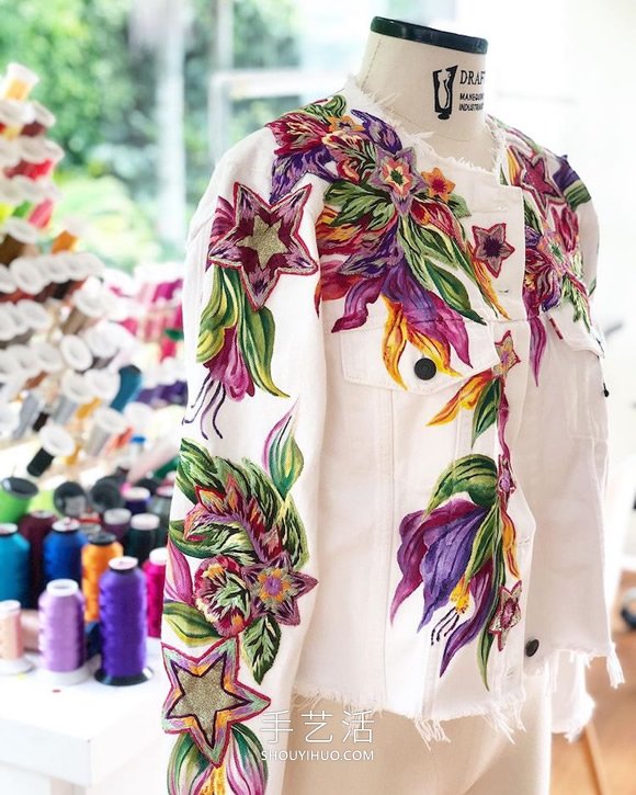 拉丁美洲刺繡藝術(shù)家的手工刺繡牛仔夾克 -  itrip.net.cn