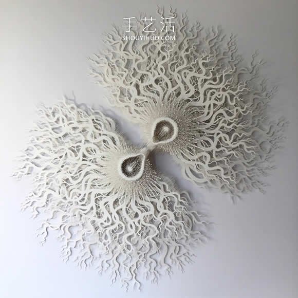 手工切割的模仿微生物的錯綜復雜的紙質(zhì)雕塑 -  itrip.net.cn